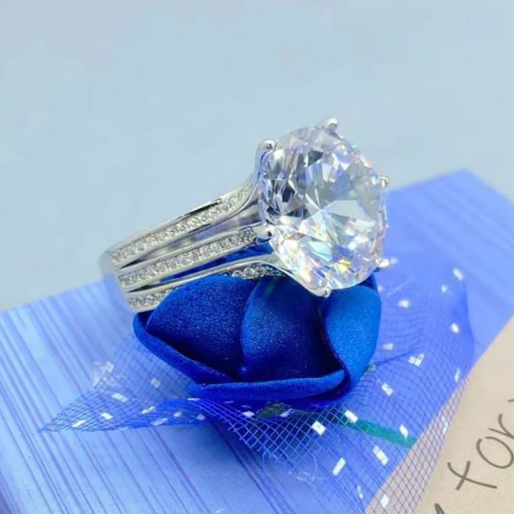 Certified 10ct. t.w. Moissanite Diamond Solitaire Luxury Engagement Ring NEW - Picture 8 of 13